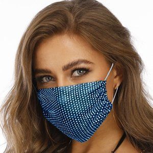 ❤️ NEW Blue 2 Stud Face Mask Beautiful Glam Mask